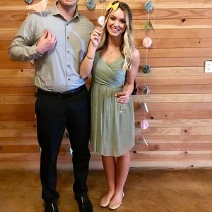 J Crew - bridesmaid dress, dusty shale